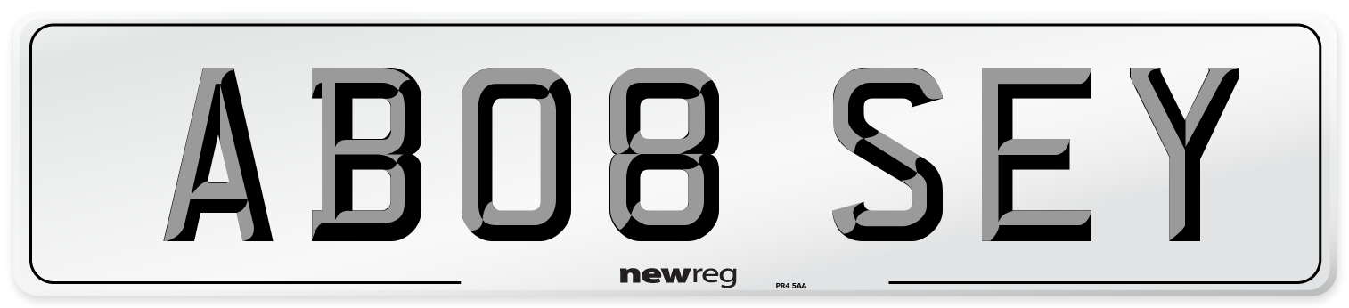 AB08 SEY Number Plate from New Reg